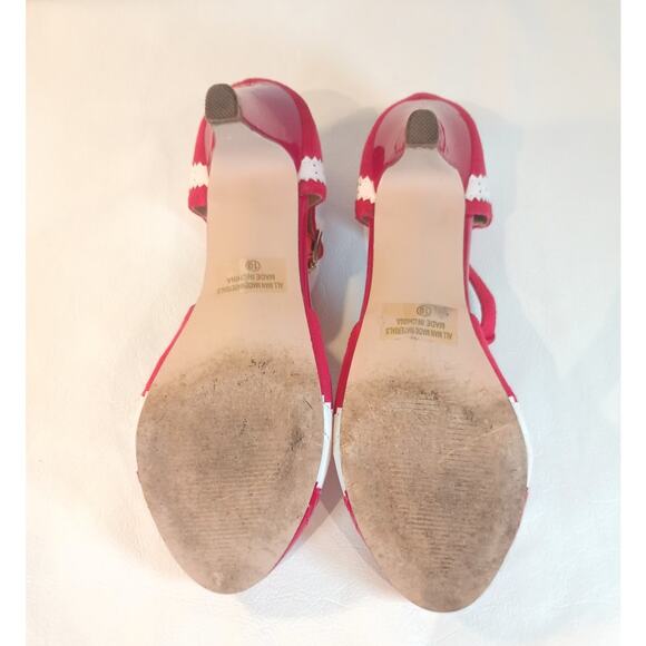 CHASE & CHLOE Kimmy 66 Red Retro 50's 60's Closed Toe T-Strap Pumps Heels - Picture 6 of 8